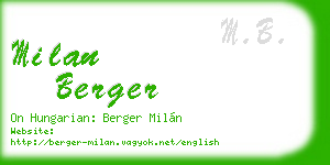 milan berger business card